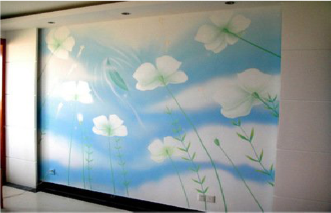 井研画墙绘怎么画好白云的蓬松感？