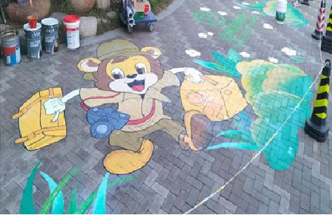 井研夏季画地面彩绘会遇到的问题