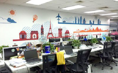 井研教你设计办公室墙绘的方法。