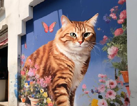 井研自己绘制有个性的手绘墙