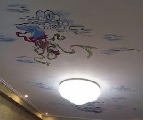 井研如何快速绘制天花板上的手绘墙？