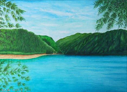 井研在墙绘中，如何绘画绿水青山？